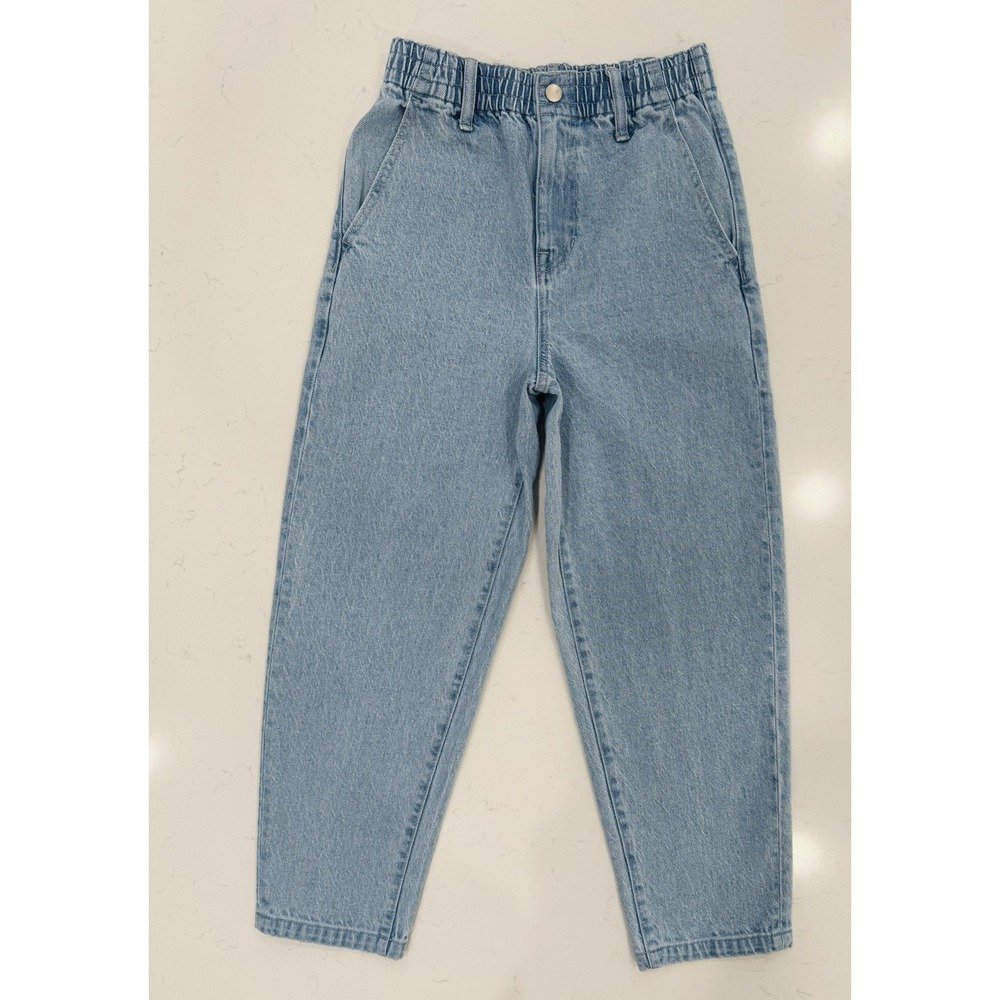 Madewell Women's Light Wash Blue Denim Balloon Jeans XS High Rise Elastic Waist